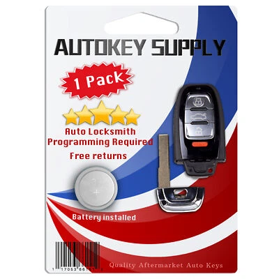 Llave remota sin llave de repuesto para Audi A4 A4 Quattro Avant 2009 2010 2011 2012 Foto 1 de 4