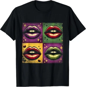 Vintage Lips Girls New Orleans Mardi Gras Carnival Festival T-Shirt - Picture 1 of 10