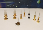Vintage Doll House Candle sticks oil lamps chamber stick push in candles