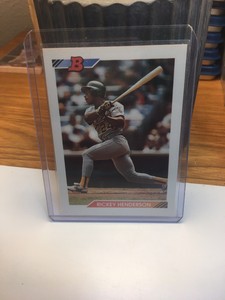 1992 Bowman Rickey Henderson #166 Baseball Card Oakland Athletics A’s