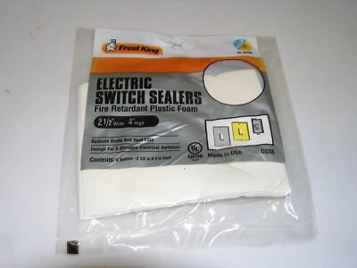 Frost King OSS6H Closed Cell Foam Switch Plate Sealer, White, 6-Pack - Image 1 of 2