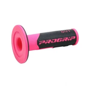 PROGRIP 801 Dual Density Grips Flo Pink Black Motocross Half Waffle Soft Density - Picture 1 of 4