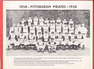 1958 PITTSBURGH PIRATES TEAM ISSUE 8.5 X 11 TEAM PHOTO - Picture 1 of 2