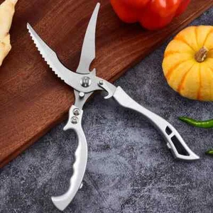 Stainless Steel Kitchen Shears Heavy Duty For Meat Fish Chicken Bone UK - Picture 1 of 12