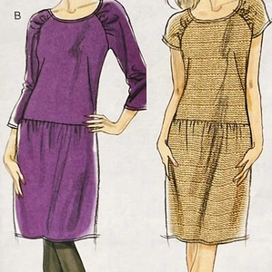 2010 Vogue Pattern V8684 Dress Raglan Sleeves Sizes 6-8-10-12 Bust 30.5-34" - Picture 1 of 4