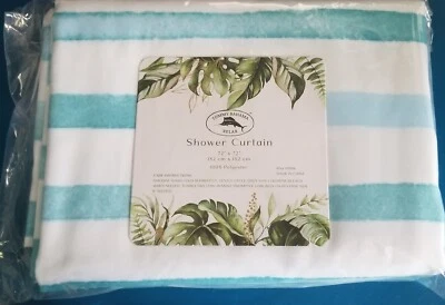 Tommy Bahama Teal Sea Lines 72 pulgadas X 72 pulgadas. Cortina de ducha Foto 1 de 4