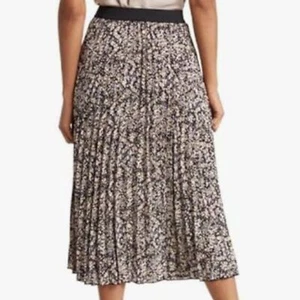 Vince Camuto Accordion Pleated Midi Skirt Large Black Lavender Yellow - Picture 1 of 3