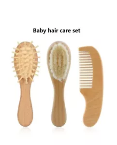 Customize Logo-Beech wood baby hair care brush woolen brush wooden comb massage - Picture 1 of 11