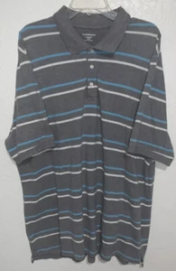 Croft & Barrow Polo Shirt Performance Grey Striped Men Size 2XL - Picture 1 of 6