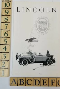 Vintage 1926 Lincoln Sport Phaeton Airplane Automotive Print Ad - Picture 1 of 5