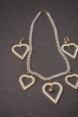 Extravagantes SCHMUCK SET Collier + Ohrhänger  STRASS MODESCHMUCK super schön - Bild 1 von 4