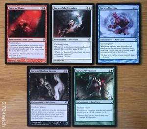 Set of 5 Commander 2013 Curse Enchantments *NM* Magic MTG Commander Curse Deck - Picture 1 of 2