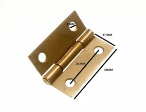 Butt Hinge Door Box EB Brass Plated Steel 38mm 1 1/2 In + Screws 6 Pairs - Picture 1 of 1