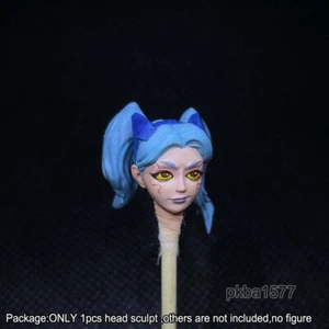 Premium 1/18 Blue Female Beauty Girl Head Sculpt Soldier Head For 3.75" Figure - Picture 1 of 3