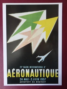 REPRODUCTION ENCYCLOPEDIE AFFICHE 22ème SALON AERONAUTIQUE LE BOURGET 1957 - Picture 1 of 1