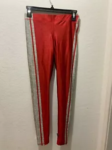 Terez Women’s Sz S Red Gray Leggings Stretchy Elastic Waist  - Picture 1 of 8