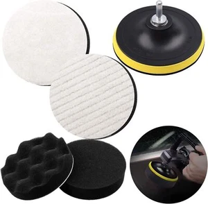 Car Buffers Polishing Wool Waxing Sponge Pads Kits M14 Drill Adapter-125mm 5inch - Picture 1 of 8