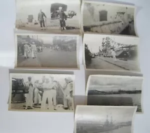 WW 11 Navy Sailors War Ship Street Scenes. Lot of Seven photos. - Picture 1 of 15