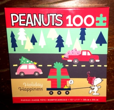 Peanuts: HOLIDAY HAPPINESS 100pc 15" x 11" Jigsaw Puzzle (2023, Ceaco) #1661-14 - Image 1 of 4