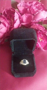 10K Yellow Gold BLUE IOLITE RING, DETAILED  💍💍 👀 - Picture 1 of 7