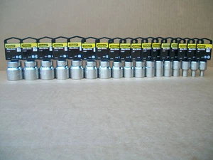 NEW STANLEY   1/2 in Drive sockets  17  pieces SAE  12 POINT SOCKETS - Picture 1 of 3
