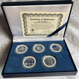 Five Colorized Statehood Quarter Dollars 2001- Best Offer Wanted! #1 - Picture 1 of 24