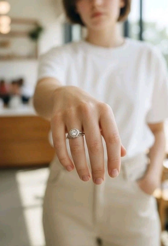 Vintage 18K White Gold 0.24 Crt Old Mine Natural Diamond Engagement Ring Size 5 - Image 1 of 4