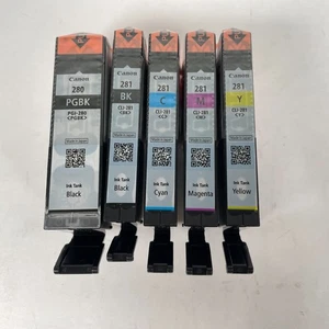 Oryginalne wkłady atramentowe Canon PGI-280 CLI-281 PGBK/BK/C/M/Y - zestaw 5 szt. - Zdjęcie 1 z 4