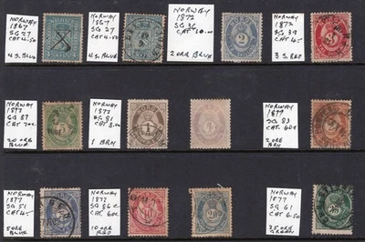 Noruega sello antiguo grupo x 12 con algunas anotaciones y recibo de compra original Foto 1 de 2