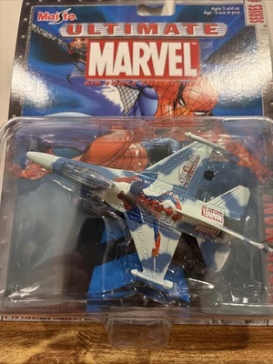 Maisto Marvel Series 1 Air Force SPIDER-MAN F-16 Fighting Falcon  Plane Jet - Image 1 of 2