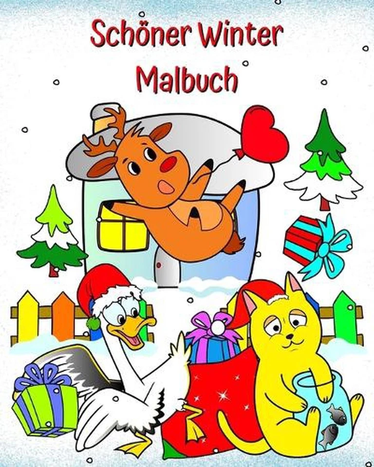 Schner Winter Malbuch: Winterliche Illustrationen mit lustigen Szenen f?r Kinder - Image 1 of 1