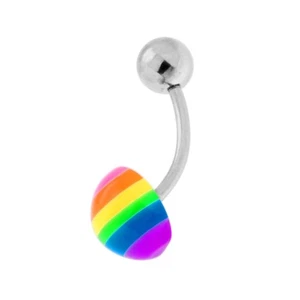 Body Piercing Banana mm 21 con Pallina mm 5 e Semisfera Metacrilato Multicolor A - Picture 1 of 1