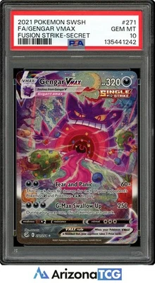 Pokemon Gengar VMAX 271/264 2021 arte antiguo fusión golpe gema como nueva PSA 10 Foto 1 de 3
