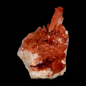 4.6" Natural Red Ferruginous Quartz Crystal Cluster Mineral Specimen Meknes - Picture 1 of 7