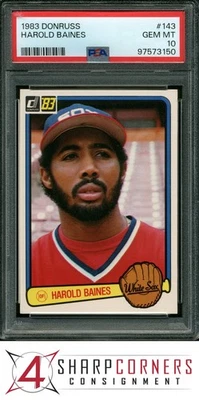 Donruss #143 Harold Baines White Sox Hof 1983 PSA 10 Foto 1 de 2
