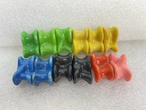 12 Vintage 70s Knucklebones Jacks Five Stones Knuckleheads Black Pink Red - Picture 1 of 3