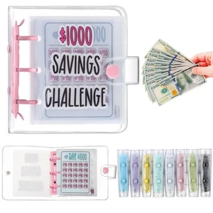Jetec 1000 Money Saving Challenge with 25 Binder Mini Savings Challenge Book ... - Picture 1 of 6