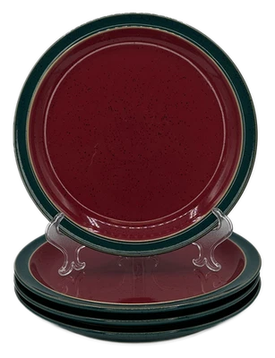 Plato de Cena Denby Arlequín Rojo Verde Inglaterra - Juego de 4 Foto 1 de 4