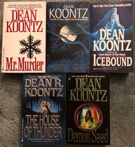 Dean Koontz books, lot of 5, Mr. Murder, Winter Moon, Icebound, Demon Seed - Foto 1 di 4