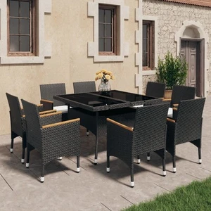 Solid Acacia Wood Garden Dining Set Furniture Multi Colours 3/5/9 Piece vidaXL - Picture 1 of 32