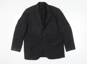 Aquascutum Men's Black Striped Blazer, Size 44, Wool - Picture 1 of 12