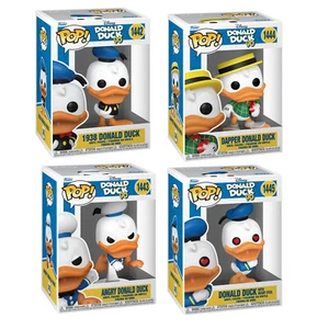 4 Set Donald Duck: 90th Ann - Angry 1938 Dapper Heart Eyes Pop! Vinyl Figure - Picture 1 of 5