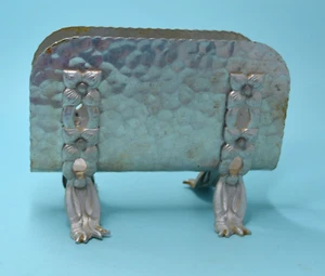 Hammered Aluminum Napkin Holder 1950’s Vintage - Picture 1 of 6