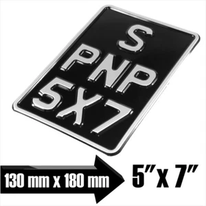 5x7 Negro Plata Mostrar Placa de Número Prensada Novedad Niños Coche Motocicleta Moto - Imagen 1 de 4