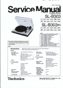 Technics Service manual für SL-B 303 englisch  Copy - Picture 1 of 1