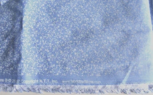 TINY FLOWER PRINT ON BLUE  100% COTTON FABRIC 19X44 INCHES - Picture 1 of 2