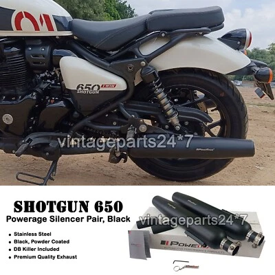 Powerage Exhaust Silencer Black Pair LH RH Für Royal Enfield Shotgun 650 - Image 1 of 4