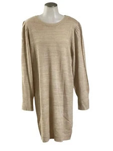 LILY ROSE.DAMEN PULLOVERKLEID PUFF SCHULTER BEIGE LANGARM GR XXL - Bild 1 von 11
