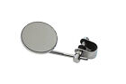 Chrome 3 inch Round Mini Mirror with Clamp On Stem fits Harley Davidson
