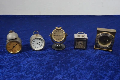 5 x antiker Wecker Reisewecker Würfel Tischuhr Messing Nickel Art Deco 20er 30er - Bild 1 von 4